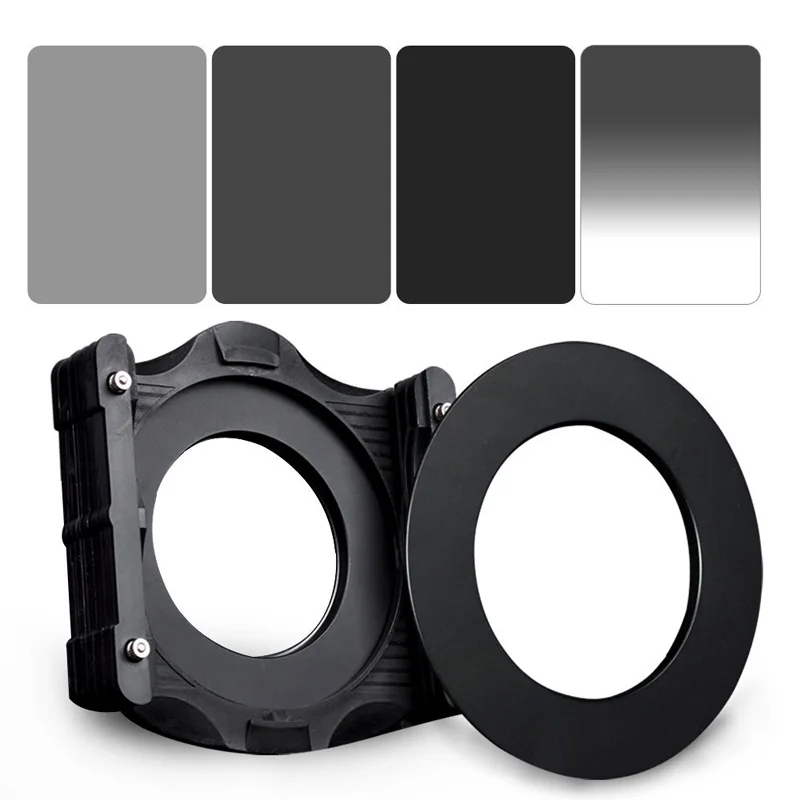 

Zomei 6 in 1 Square Filter Kit Set 150*100mm Full Grey ND2+ND4+ND8+Gradual Grey ND4+Filter Holder Support+Adapter Ring for Cokin
