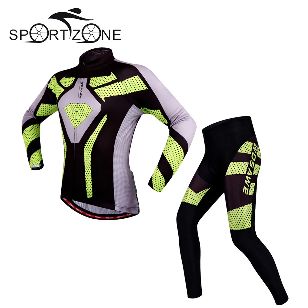 

Wosawe Men Women Spring Autumn Long Jersey Suit Bicycle Riding Clothes Cycling Jersey MTB Clothing Set Ropa Ciclismo Sportswear