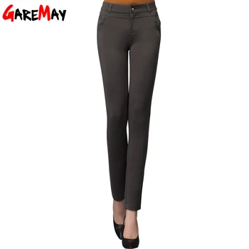 

Women Pants High Waist Pantalon Mujer Work Wear Large Size Pants With Elastic Office Long Pants For Women Clothing GAREMAY