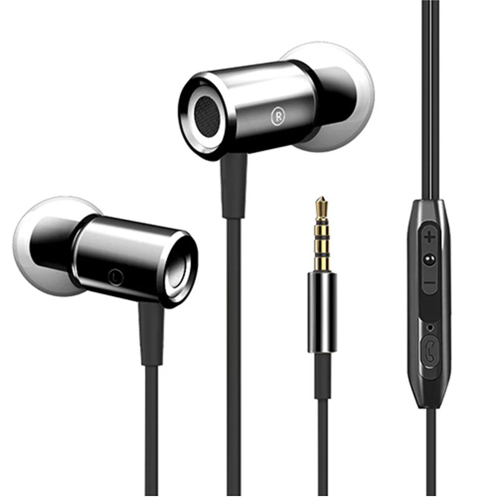 Chiclits Metal Stereo Auricolare 3.5Mm Bass Wire Control Auricolari In-Ear Musica Tappi Per Le Orecchie Universali Con Microfono Per Mp3 Mp4 Cellulare