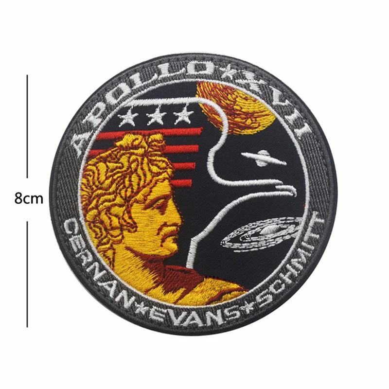 1 Piece APOLLO Mission Embroidery Decal Patch Astronaut DIY Spaceship Emblem Collage American Combat Outdoor Supplies Icon Badge