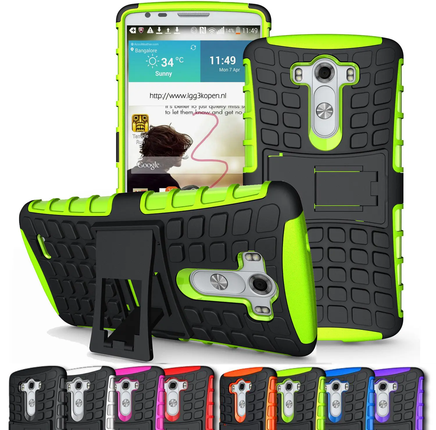 

Dual Layer TPU+PC Shockproof Armor Hybrid Impact Kickstand Hard Case Cover For LG G3 D850 D830 VS985 D851 D855 LS990