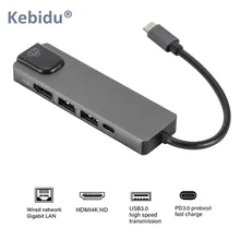 Usb type-C концентратор HDMI к type C Gigabit Ethernet Rj45 Lan к type C кабель адаптер для MacBook Pro Thunderbolt USB передатчик данных