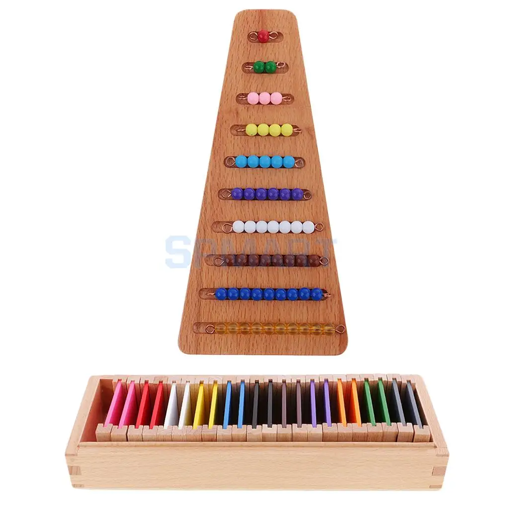 

Montessori Wooden Maths Material Beads & Sensorial Material Color Box Kids Early Learning Educational Toys Xmas Gift