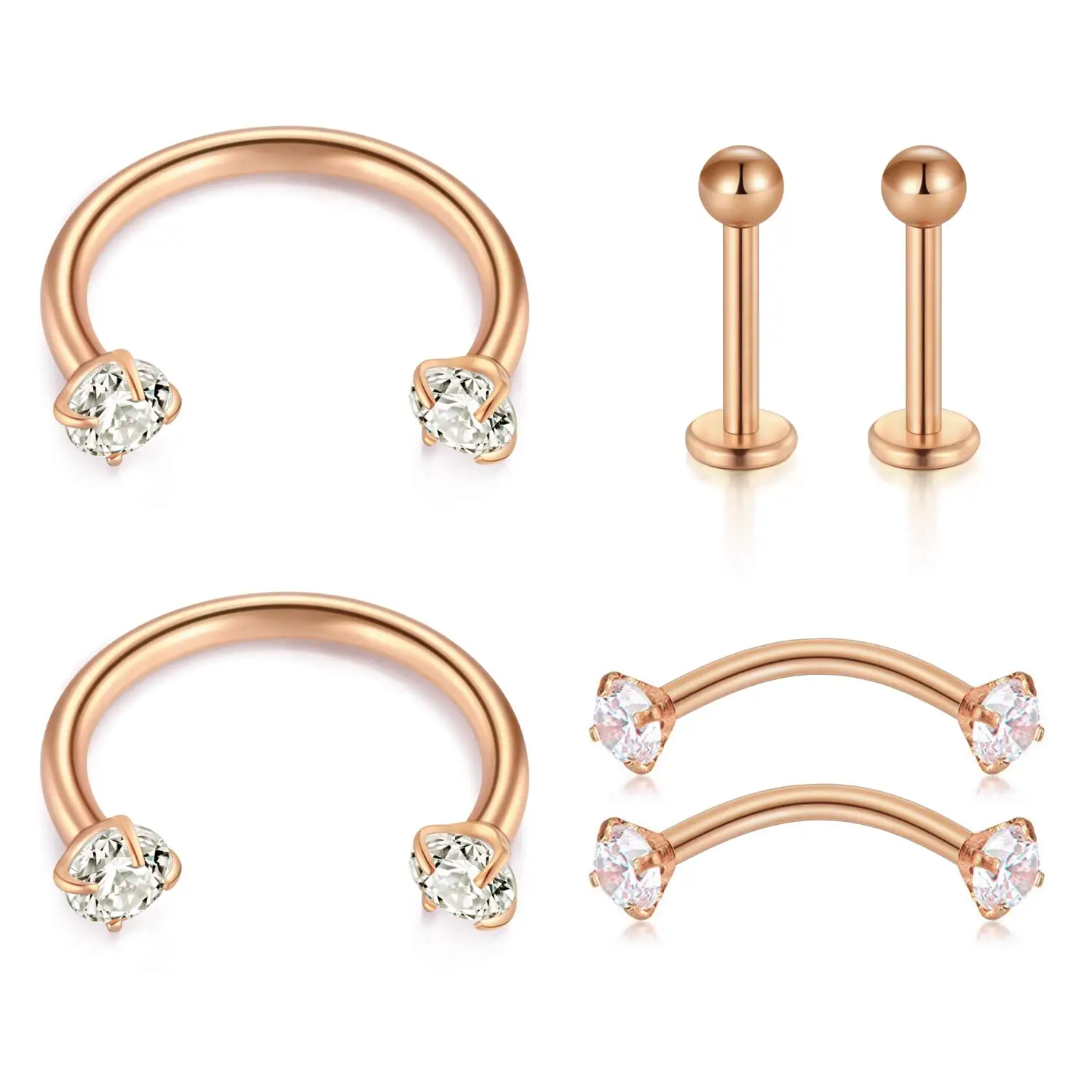 

JFORYOU 16G Cartilage Hoop Tragus Stud Earrings-Stainless Steel Septum Jewelry Labret Monroe Medusa Lip Rook Helix Earring