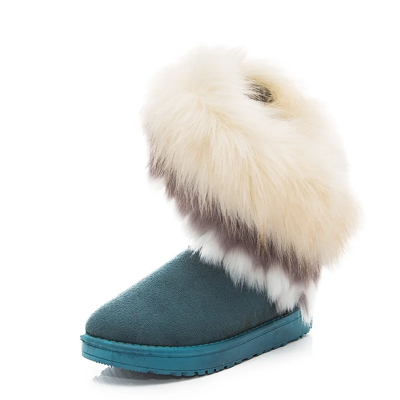 

Women Snow Boots Plus Size Faux Fur Winter Ankle Boots Sewing Flats Female Comfort Footwear Platform Shoes Yasilaiya Solid