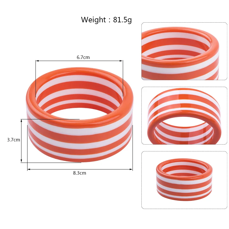 Винтажные модные браслеты-манжеты из смолы, браслеты для женщин, новинка, разноцветные акриловые браслеты в полоску, женские очаровательные свадебные ювелирные изделия