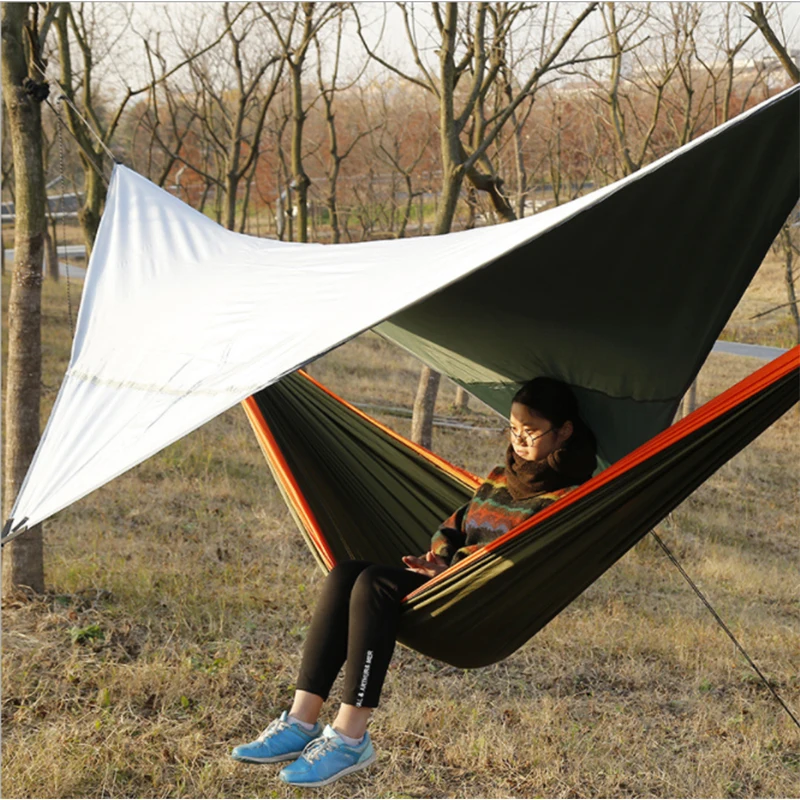 

New 320*250cm Large One-Person Outdoors Camping Hammock Garden Hanging Sleeping Bed With Double-sided High Quality Awning Cloth