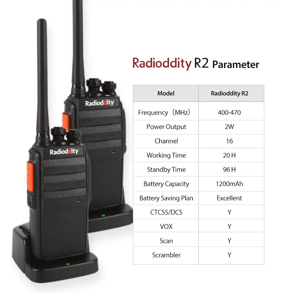 2 шт. радиочастотный R2 двухсторонний радиоприемник UHF 400 470MHz 16 CH Scrambler VOX