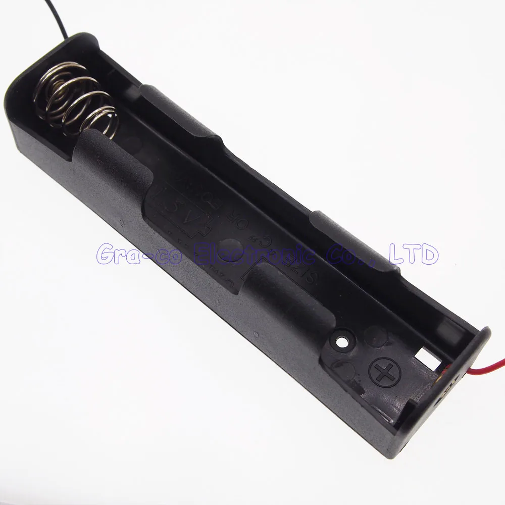 2pcs 2 Pack Size C Battery Case Holder Cover Shell 3V With Wire C Size