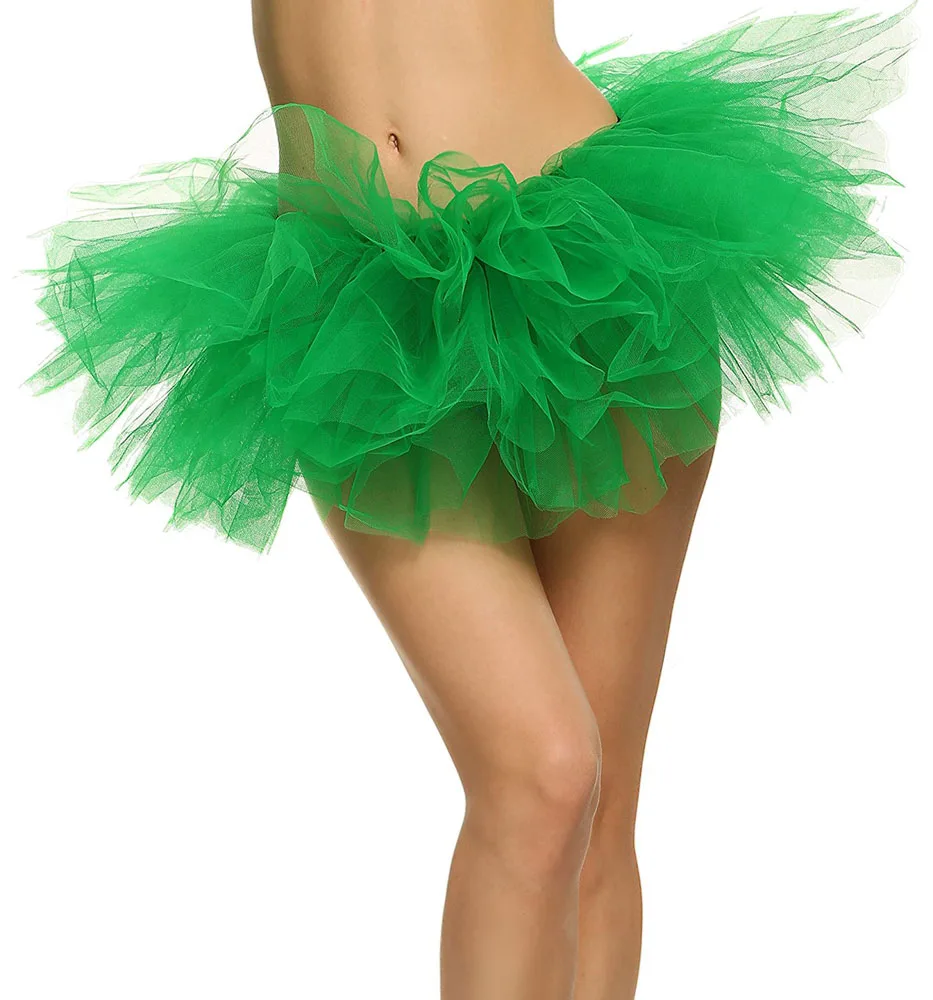 Взрослая Женская Тюлевая юбка для танцев, 8 слоев тюля, радужная юбка, женские вечерние юбки-пачки принцессы, Сексуальная Мини Пышная юбка, юбки в складку - Цвет: Green