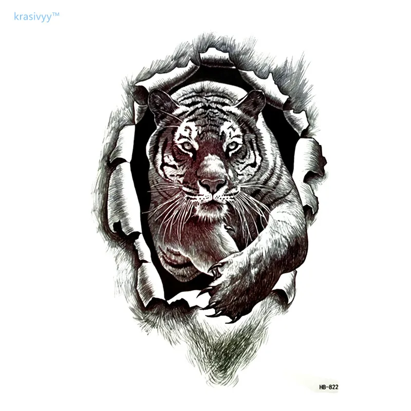 

New hot sales High Quality cool tiger Tattoo on body art Waterproof Temporary fakeTattoo arm Stickers make up tatto girl boy822