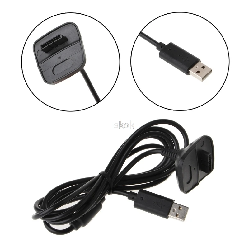 

Wireless USB Game Controller Gamepad Joystick Power Supply Charger Cable For Xbox 360A04 dropshipping