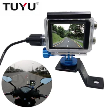 

TUYU aluminum motorcycle rearview with mirror bracket bracket charging waterproof shell for Gopro Hero 7 6 5 4 3+ SJCAM EKEN YI