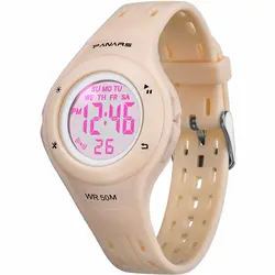 PANARS модные женские часы красочные светящиеся светодиодный детские цифровые часы 50 м Водонепроницаемые многофункциональные наручные часы