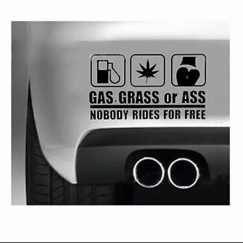Газ, трава, или в никто не аттракционы для забавные вытяжки Защита от солнца на заднее стекло авто кузова Предупреждение виниловые