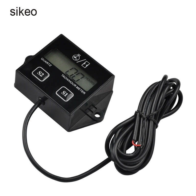 

sikeo Digital Engine Tach Hour Meter Waterproof Tachometer Gauge Engine RPM LCD Display For Moto Marine chainsaw pit bike Boat