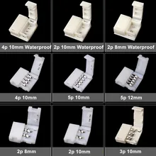10pcs lot LED Strip Connectors 2pin 8mm 2pin 10mm 3pin 10mm 4pin 10mm 5pin 12mm Free