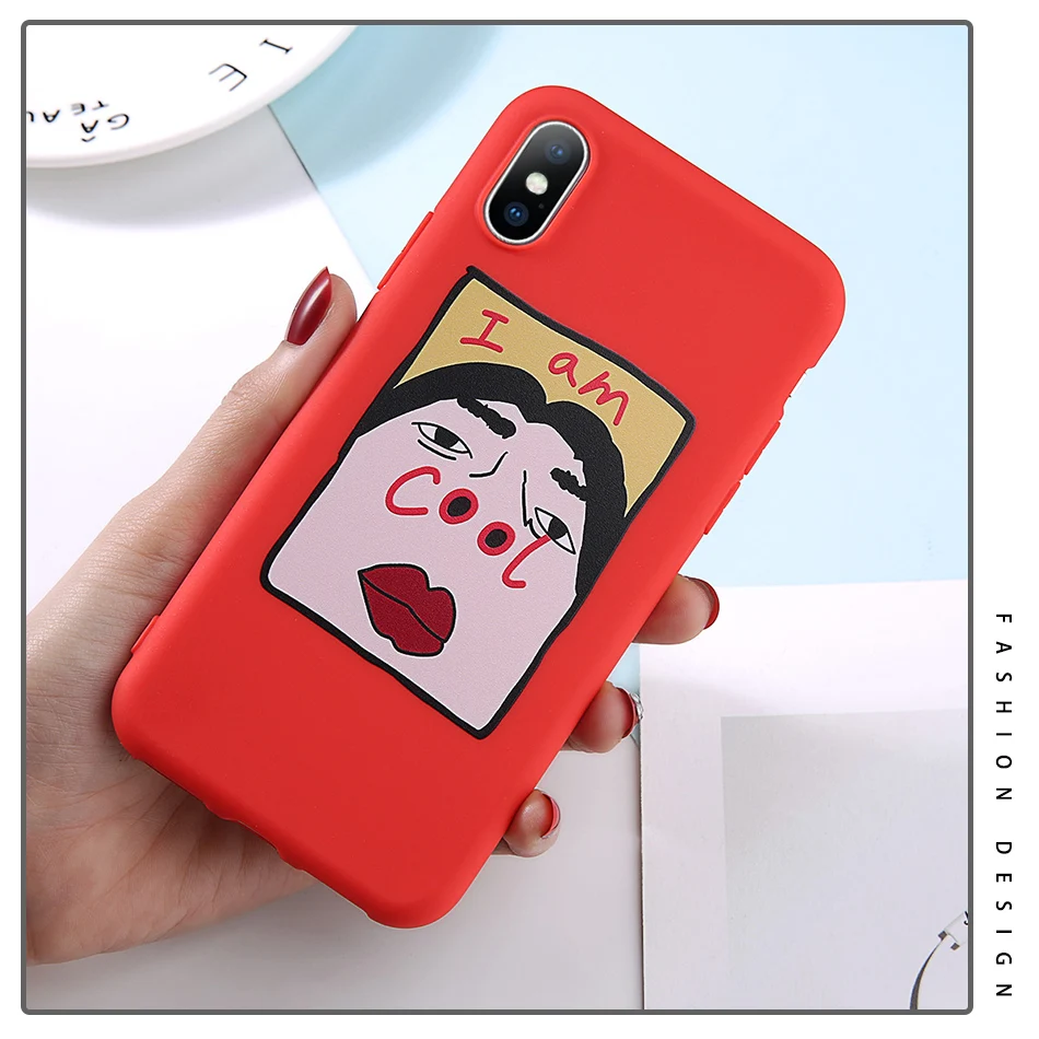 Lovebay чехол для телефона для iPhone 6 6S 7 8 Plus X XR XS Max милый мультяшный буквенный олень смайлик Мягкие TPU чехол для iPhone 5 5S se