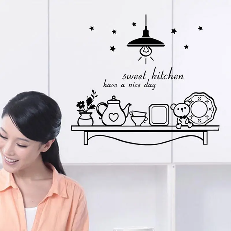 

Fashion Sweet Kitchen Removable Vinyl Decal Art Letters Quote Mural Home Wall Stickers GW-5