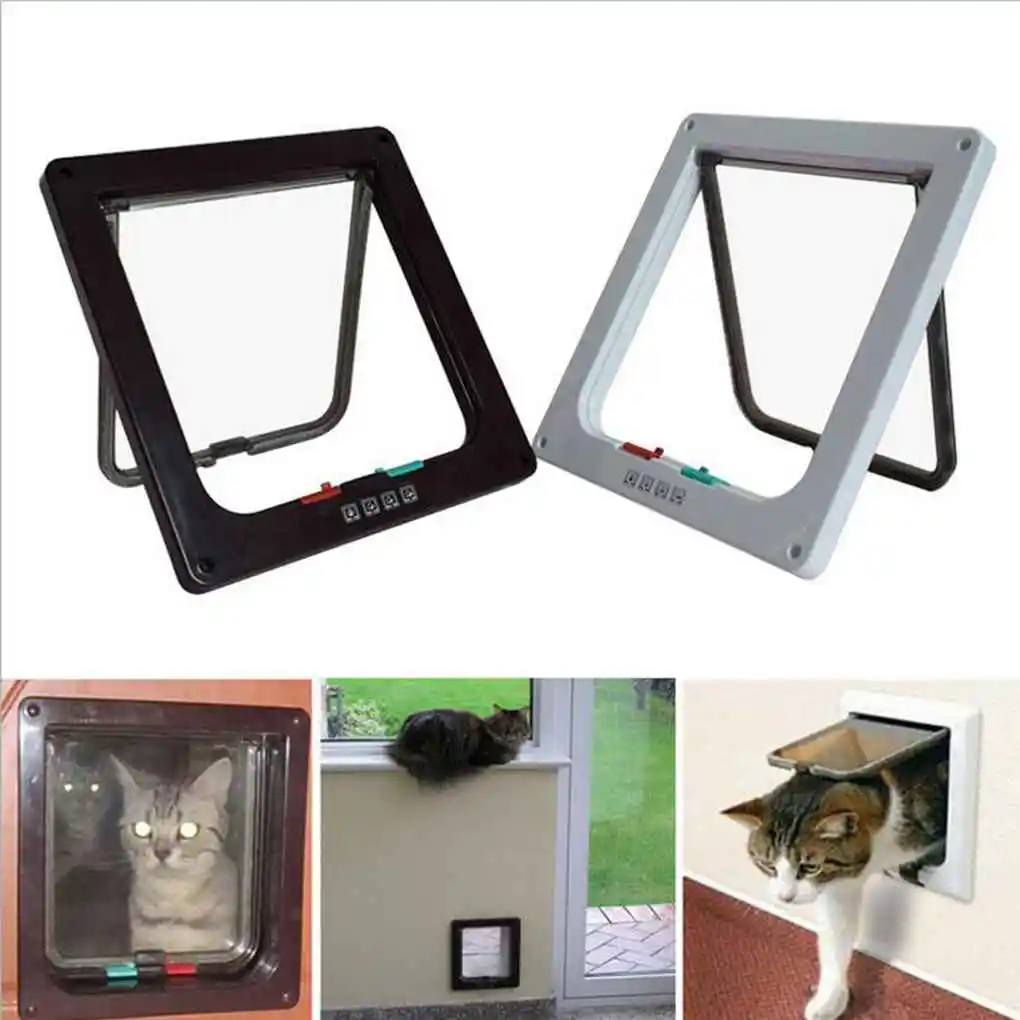 

Pet Puppy Dog Cat Gate Doors Animals Doghole Dog-Tunnel Flap Entry Frame Safe Gate Door Cathole