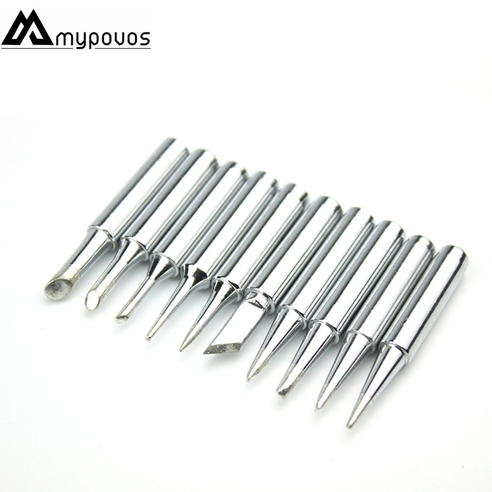 

MYPOVOS 10 pcs onstant-temperature Uk Common Solder Soldering Iron Tip For Hakko Rework Soldering Station Tool 900M