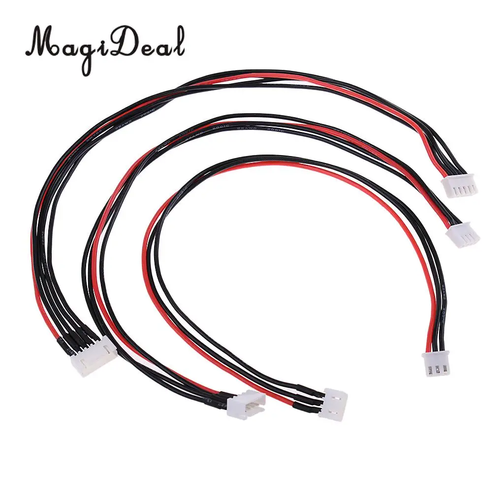 MagiDeal Professional 2S 3S 4S 300mm Metal Lipo Balance Wire Extension Charged Cable for RC Cars Planes Toys Battery Charger