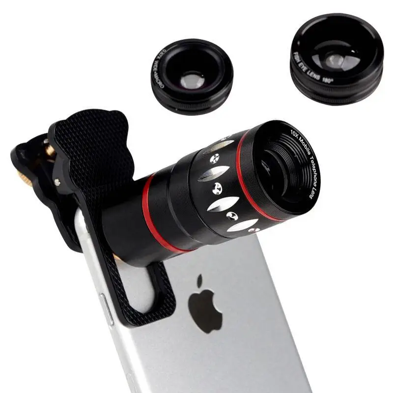 Orbmart-telescópio Universal em Lentes com Zoom de 10x Olho de Peixe Lente Macro para Iphone se 6s Plus Samsung s7 s6 Redmi - Image 6