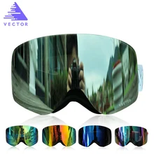 VECTOR Brand Ski Goggles UV400 Anti-fog Big Snow Masks Men Women Double-Layer Snowboard Skiing Glasses Outdoor Sport Eyewear