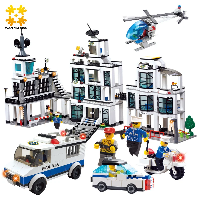 

1230pcs Police Office Model Building Blocks Compatible with major brand blocks Building Bricks Educational Enlighten Kids Toy