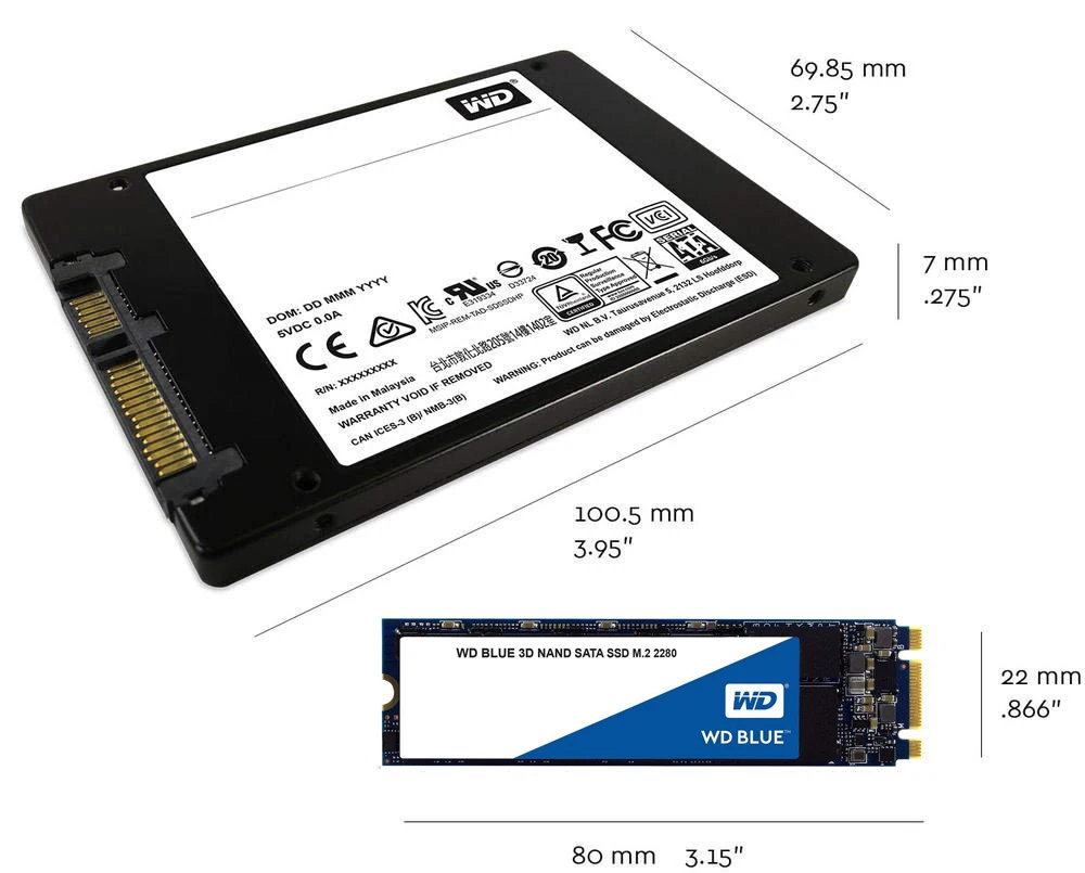 WESTERN DIGITAL WD BLUE 3D NAND SSD 500GB SATA3.0 2 5 &quotВнутренний твердотельный диск Жесткий для