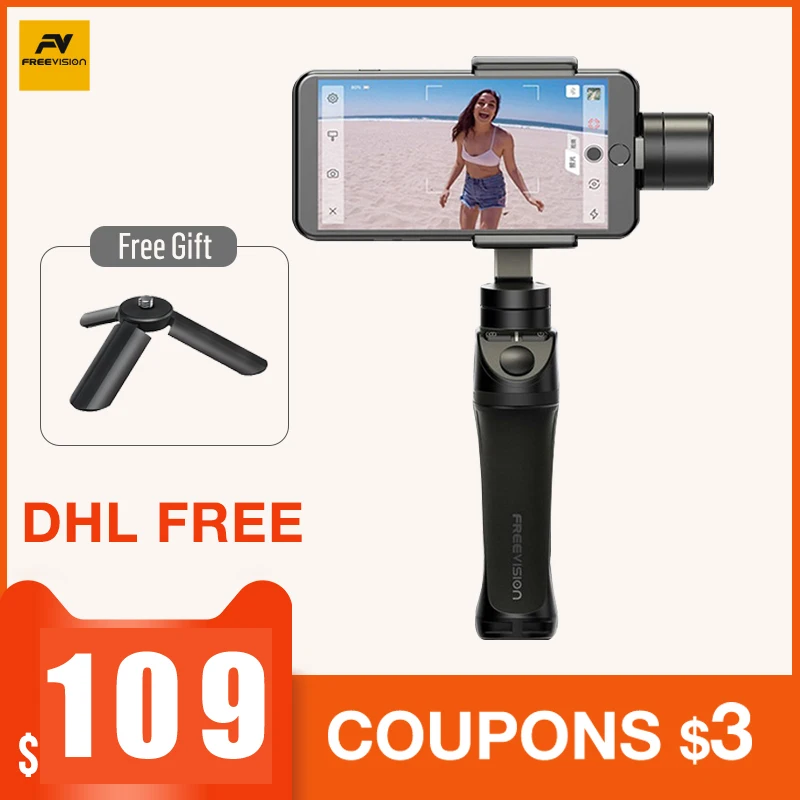 3 осевой Ручной Стабилизатор для смартфона Freevision Vilta M m i Phone S amsung GoPro Action vs Smooth 4 OSMO
