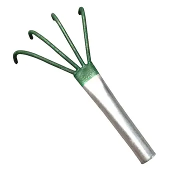

2019 NEW Agricultural Carbon Steel Four-toothed Tines Rake Small Handle Peanut Lawn Leaf Tweezers Garden Tools
