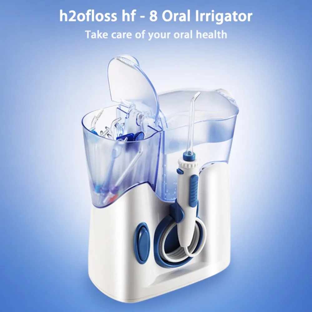 

H2ofloss Hf - 8 Electric Oral Irrigator Teeth Waterflosser Dental Shower Cleaning Machine Low Noise Design Water Jet Toothbrush