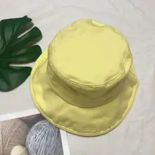 Хлопок сплошной цвет Панама для рыбака шляпа уличная дорожная шляпа шляпы от солнца для женщин 25