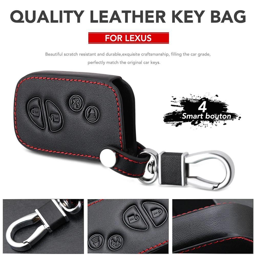 Чехол для смарт ключей из натуральной кожи с 4 кнопками Lexus LX470 GS450h IS350 SC430 LS460 ES350 GS350