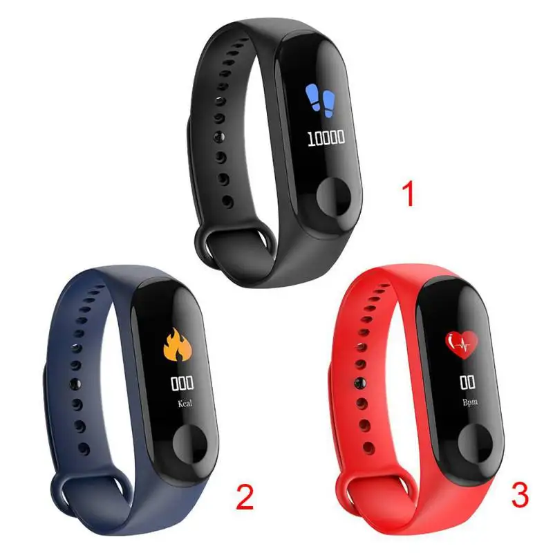 

M3C Smart Wristband Bracelet Band Heart Rate Blood Pressure Monitor Smart Bracelet Touch Screen Pulse Step Time