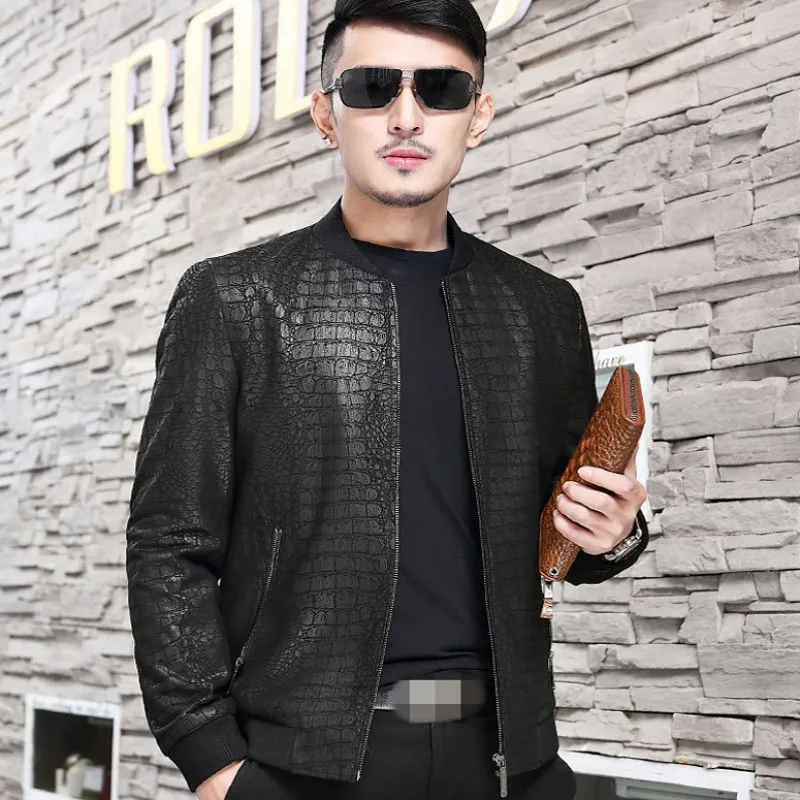2018 New Winter Man Short Biker Jacket High Quality Leather Mens Coat Streetwear Slim Fit Men Thin Outerwear Plus Size L-4XL 2018 New Winter Man Short Biker Jacket High Quality Leather Mens Coat Streetwear Slim Fit Men Thin Outerwear Plus Size L-4XL