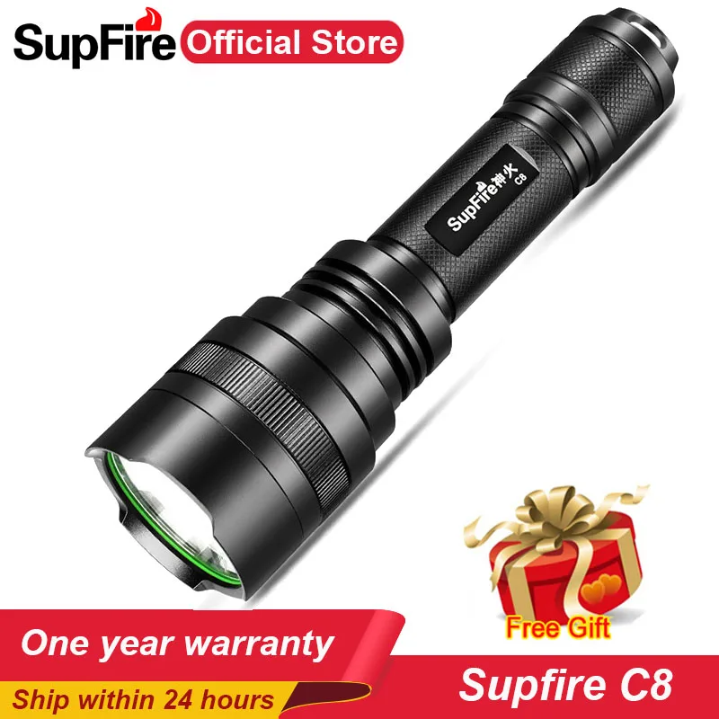 

Supfire Flashlight Linterna LED Torch C8 T6 Lanterna Lamp Flash Light 18650 Latarka for Imalent Convoy Sofirn Fenix Olight S152