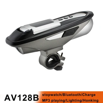 

AV128B 6 in 1 Multi-Functional Bicycle LED Light for Subwoofer Bluetooth Speaker Stopwatch Rechargeable Lighting Audio Wireless