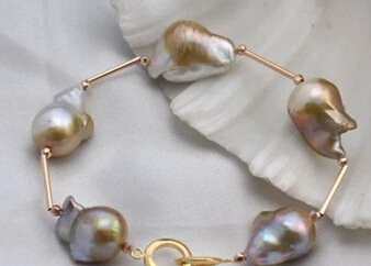 

xiuli 00601 baroque lavender reborn keshi pearl bracelet
