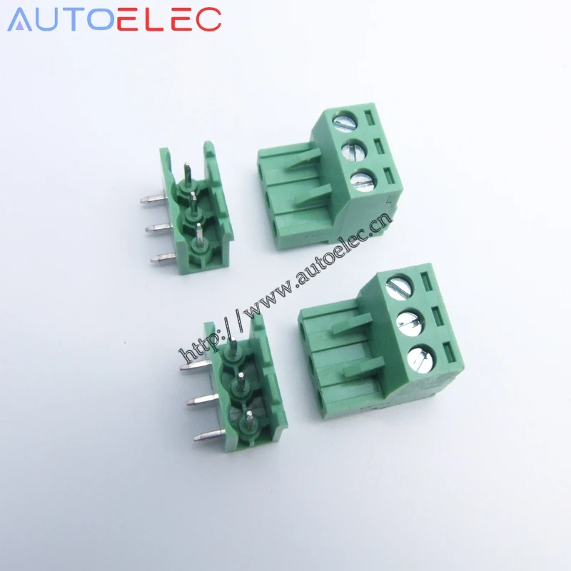 

100sets 3P Pitch 5mm 16a PCB Electrical Screw Terminal Block Connector PHOENIX Terminals relay PLC control board connector