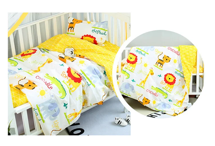 6 шт./компл., Комплект постельного белья с рисунком желтой короны, детская кроватка, Комплект постельного белья, кровать с простыней