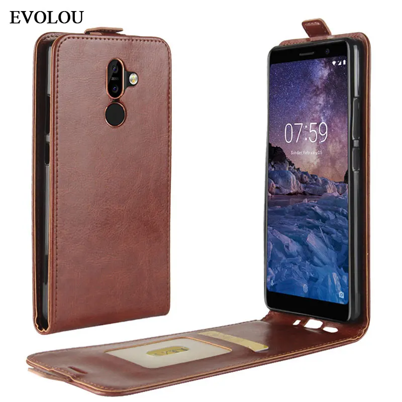 Business Cover For Nokia 7 Plus Case Vertical Flip Leather