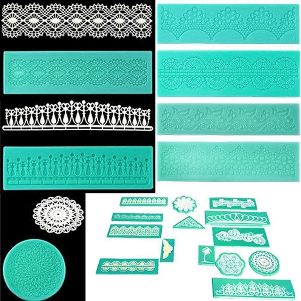 Round Lace Shaped Silicone Mold Mould Fondant Cake Decoration Baking Tool | Дом и сад
