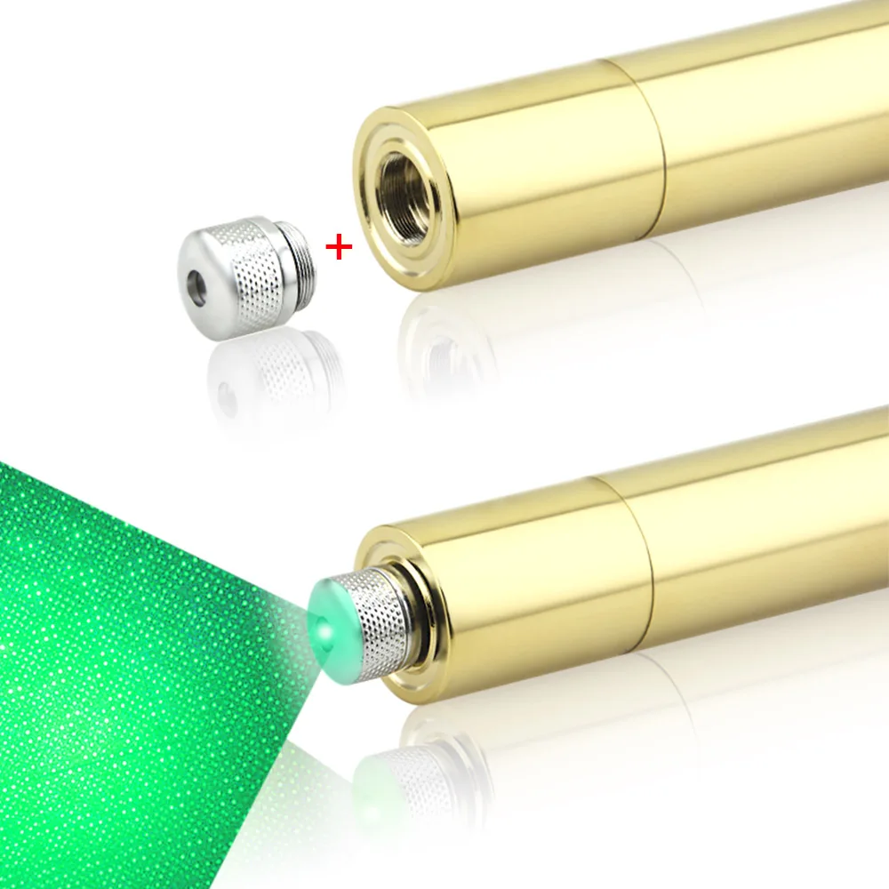 CWLASER высокое Мощность 5-в-1 520nm Foucusable Зеленая лазерная указка+ защитные очки с роскошный чехол(2*18650 батареи)(Медь