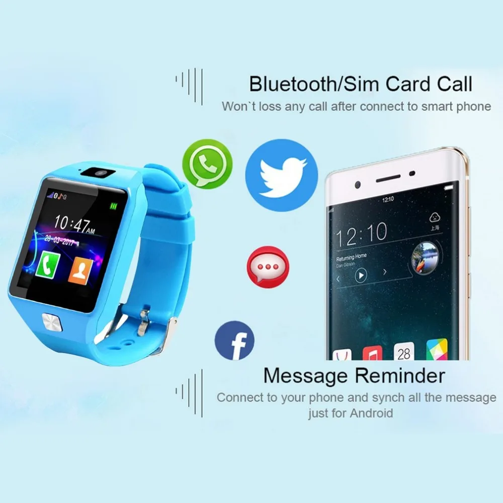 DZ09 SmartWatch для Android IOS сотовый телефон детский трекер Браслет камера Bluetooth TF sim-карты сенсорный экран наручные часы