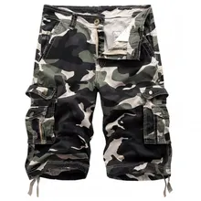 Мужские шорты Карго, повседневные, камуфляжные, летние,, мужские шорты, Промытые, хлопковые, с несколькими карманами, большие размеры, короткие штаны