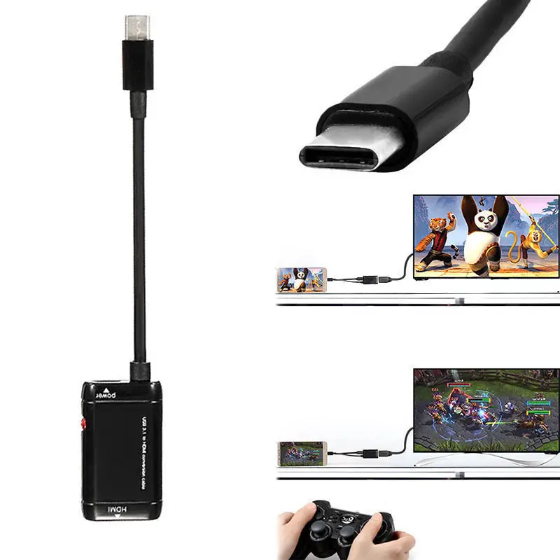 

USB C Type C to HDMI Adapter 3.1 Male to HDMI Female Cable Adapter Converter for Samsung S9/8 OnePlus HTC LG G8