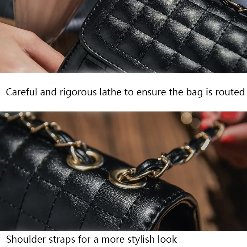 Кожа цепочкой плечо сумки для женские сумка женская через плечо Винтаж клатч Сумки небольшой площади решетки сумки